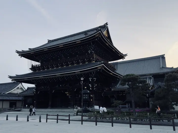 Large temple hall across an open courtyard