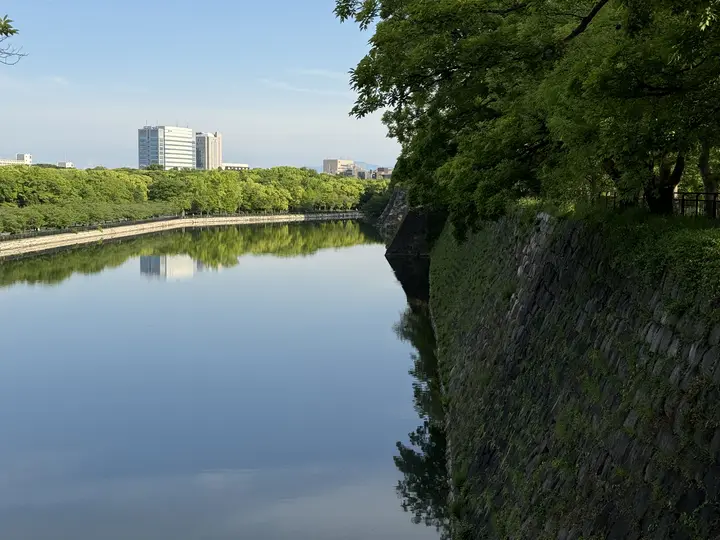 Castle moat and stone wall