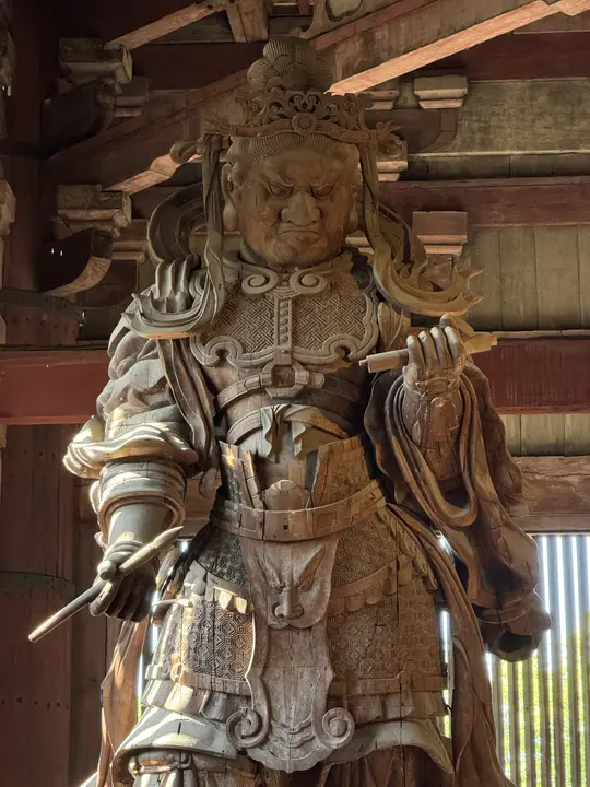Wooden guardian statue