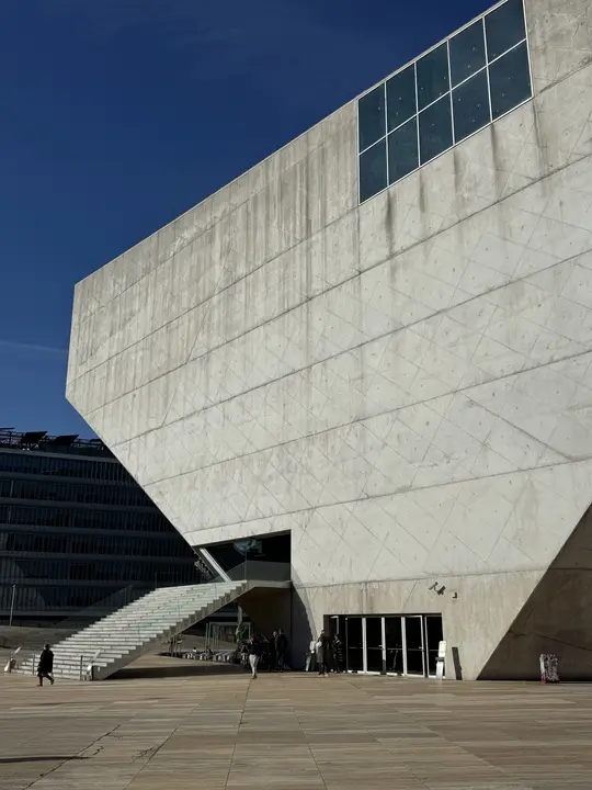 Angular white concrete building